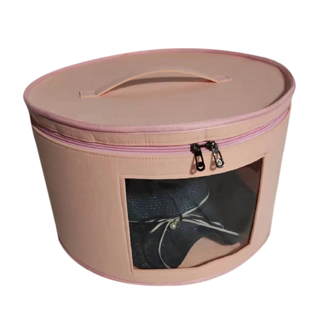 

Hat Box Organizer Round Travel Hat Boxes Foldable Hat Storage Bag with Dustproof Lid Large Hat Storage Box Hat Boxes C