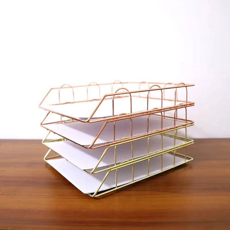 

Office Folding Rack For Organizer Letter Desk Wrought Iron Storage Magazine File Holder Tray Newspaper Supplies