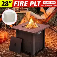 28 Inch Iron Large Fire Pits Cast Iron Firepit Modern Stylish BBQ Burn Pit Outdoor for Garden Patio Terrace Camping Stand Stove