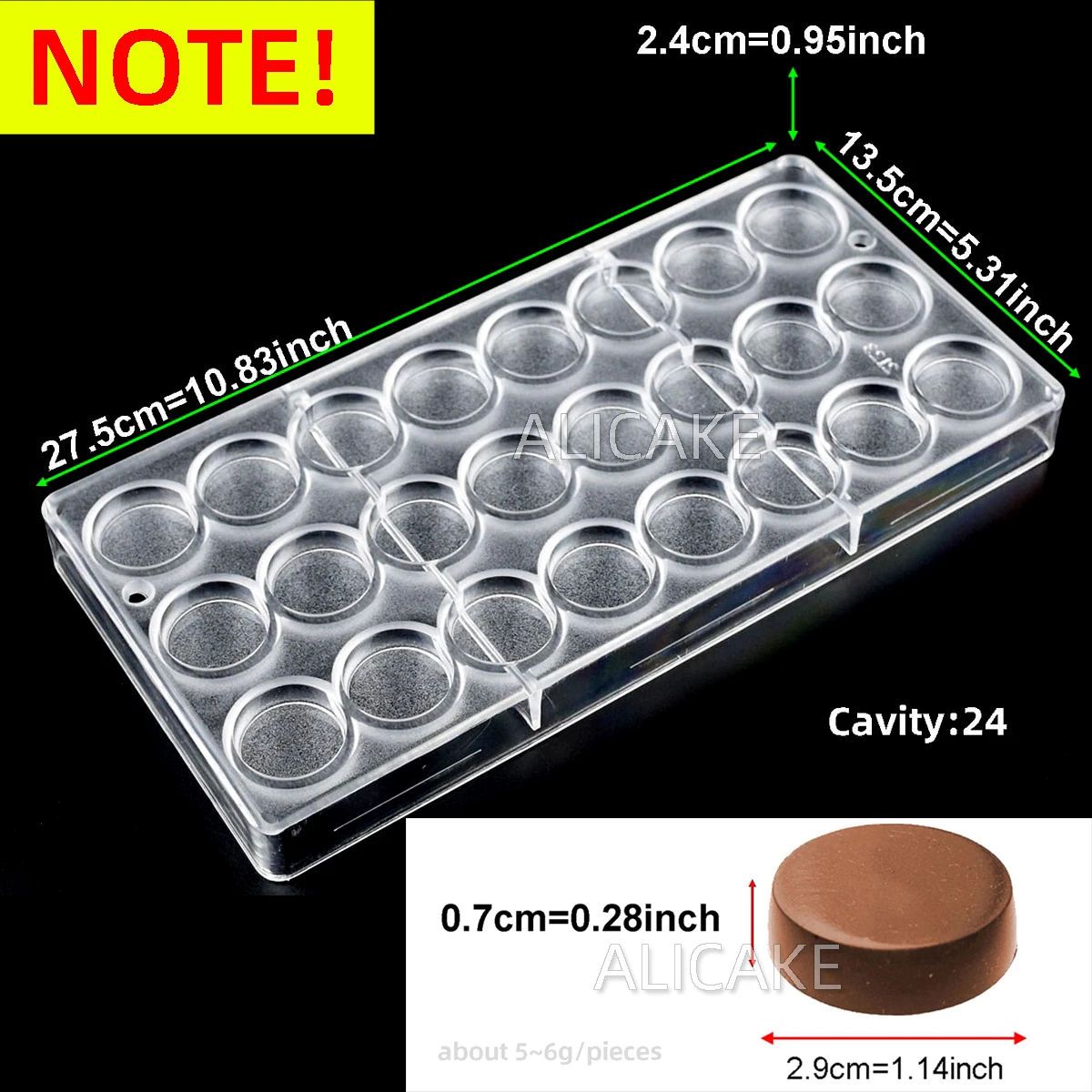 

Поликарбонатные формы для шоколада ALICAKE круглые