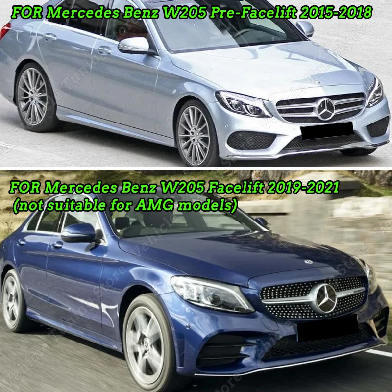 Передний бампер GT Style для Mercedes Benz W205 C Class C160 C180 C200 C220 C250 C300 C350e C400 C450 C43 2015-2021