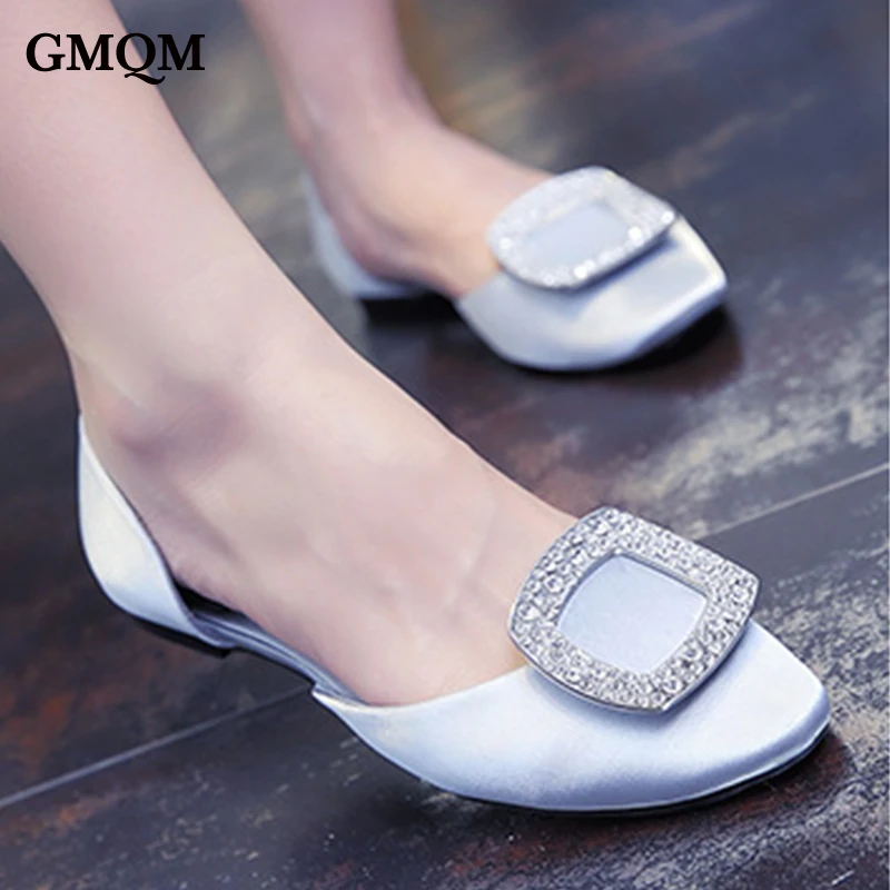 GMQM весенне-летние новые женские элегантные туфли с круглым носком и низкой
