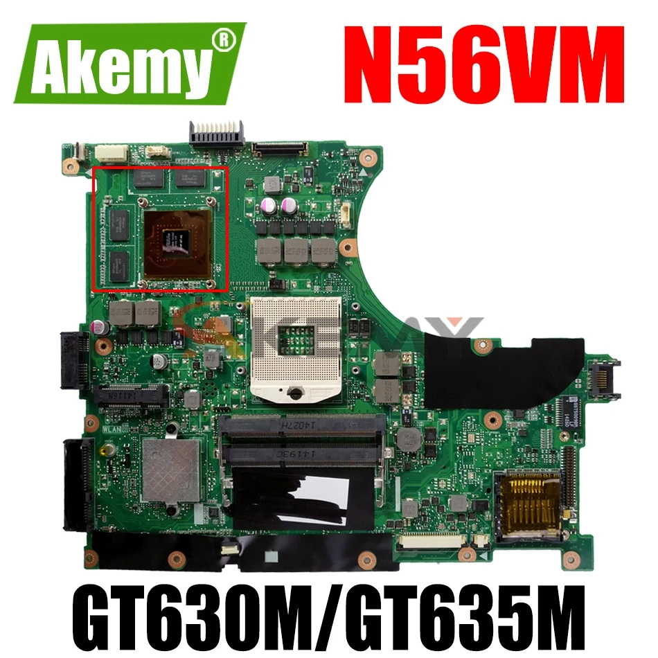 

AKEMY N56VM Laptop Motherboard For ASUS N56VM N56VB N56VZ N56VJ N56V Original Mainboard GT630M/GT635M Support I3 I5 CPU