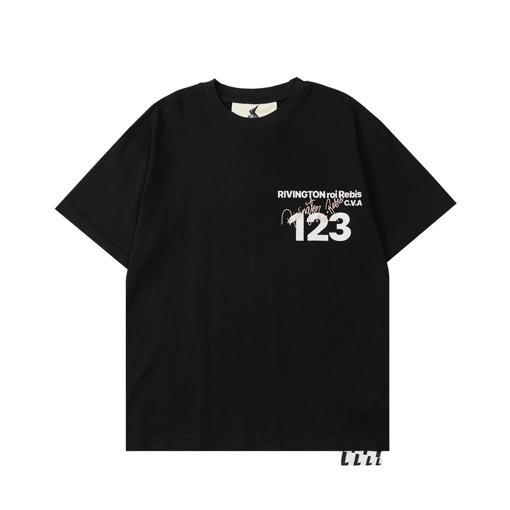 

Футболка Мужская/женская оверсайз свободного покроя, хлопковая тенниска с принтом надписи RRR123, повседневная винтажная уличная одежда в сти...