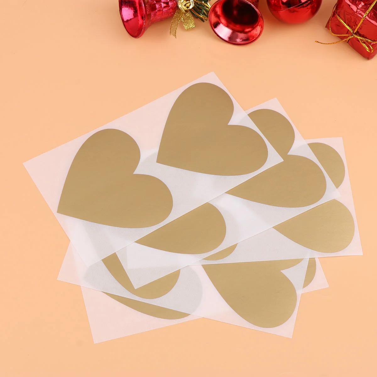 

50PCS Heart-shaped Scratch Stickers Creative DIY Scratch Surprise Scratch Coating Stickers for Party Friends Golden