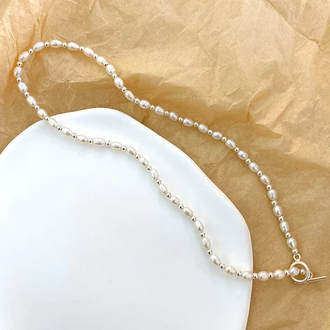 Серебряное ожерелье ASHIQI с жемчугом