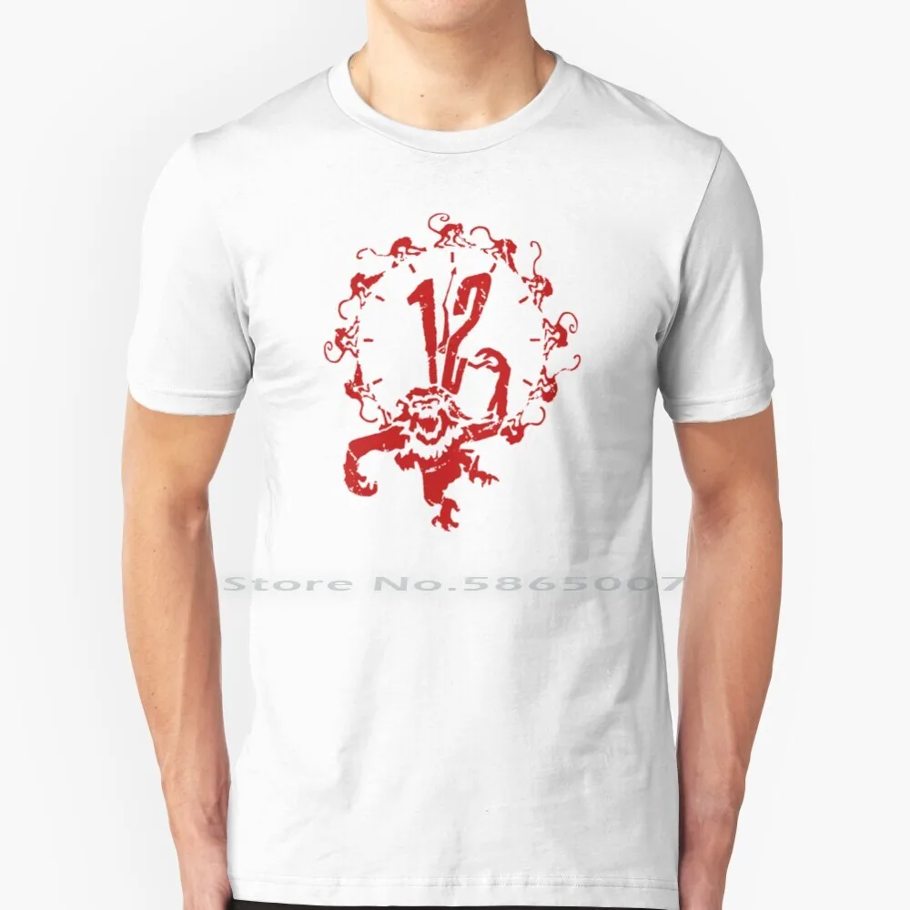 Футболка с надписью 12 обезьян-Терри белая 100% хлопок двенадцать армейских фильмов