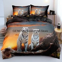 3d black quilt cover sets design animal comforter covers pillow covers king queen super king twin size 180200cm tiger beddings
