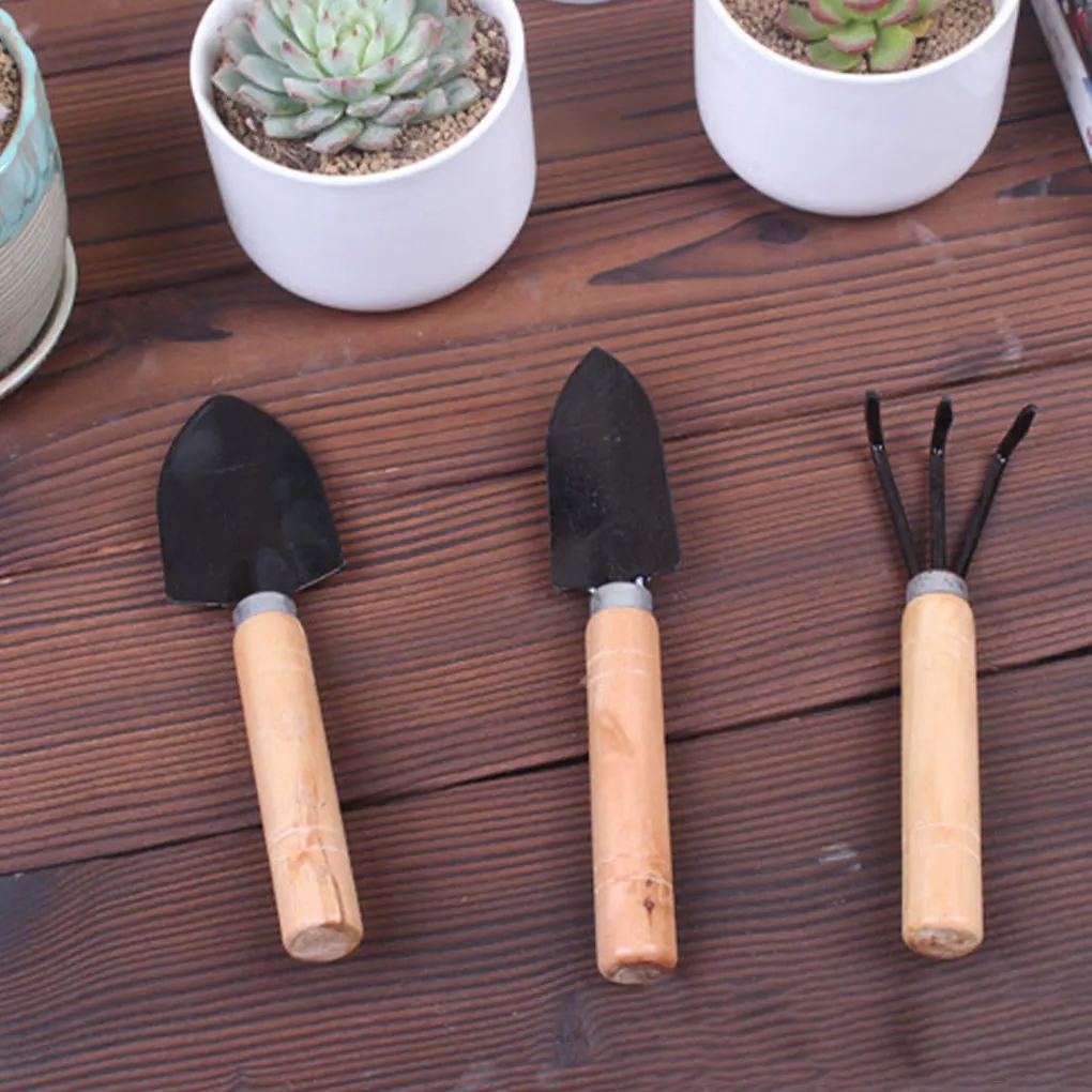 

3Pcs Shovels Rake Useful Miniature Earth Shovel Handle Tools Growing