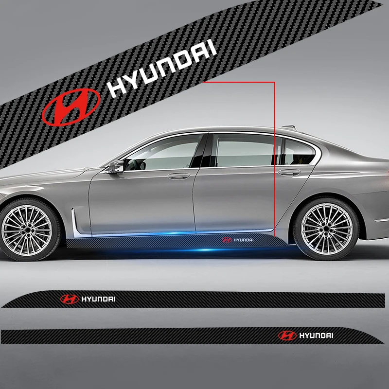 

2pcs Car Door Side Skirt Stripes Sticker Sport Body Vinyl Decal For Hyundai Santa Fe Sonata Solaris Azera Creta Ix25 Tucson IX35