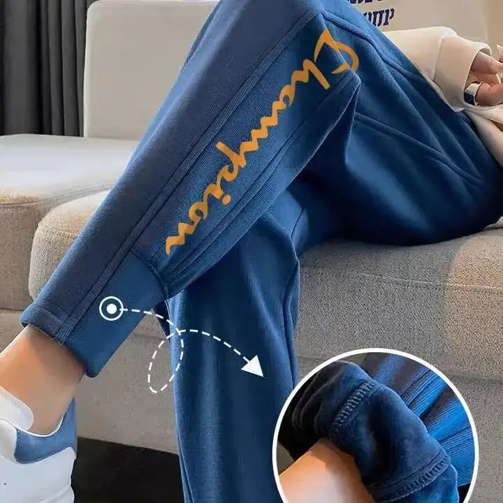 

Новые спортивные брюки-шаровары для женщин, женские спортивные брюки, Осень-зима, утепленные Широкие штаны, модная одежда большого размера 2023 Y2k