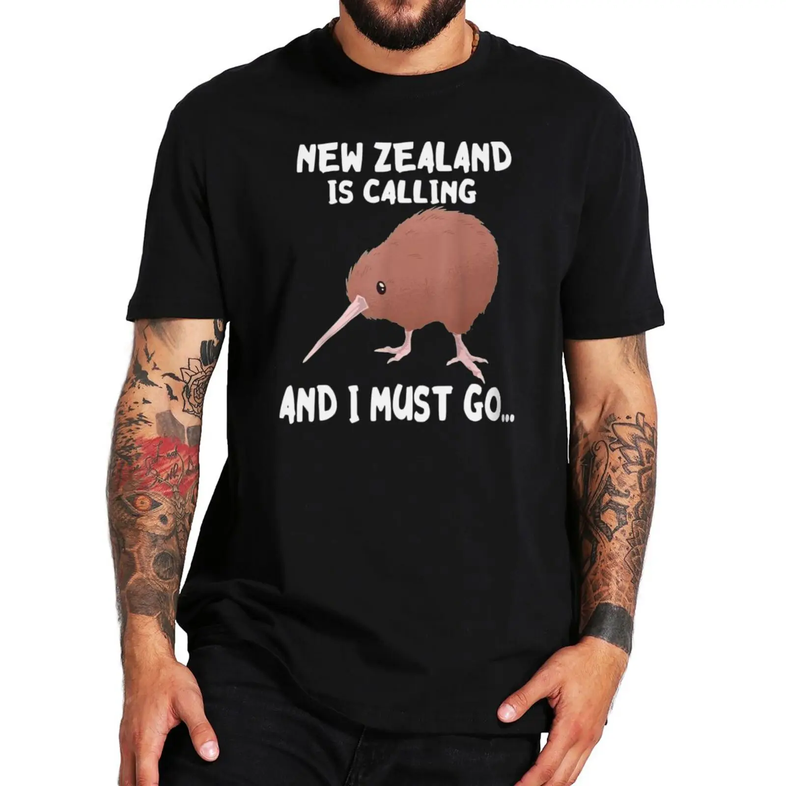 

New Zealand Is Calling Kiwi Bird And I Must Go T Shirt Wildlife Animal Lover Summer Tshirt 100% Cotton EU Size Men Women T-shirt