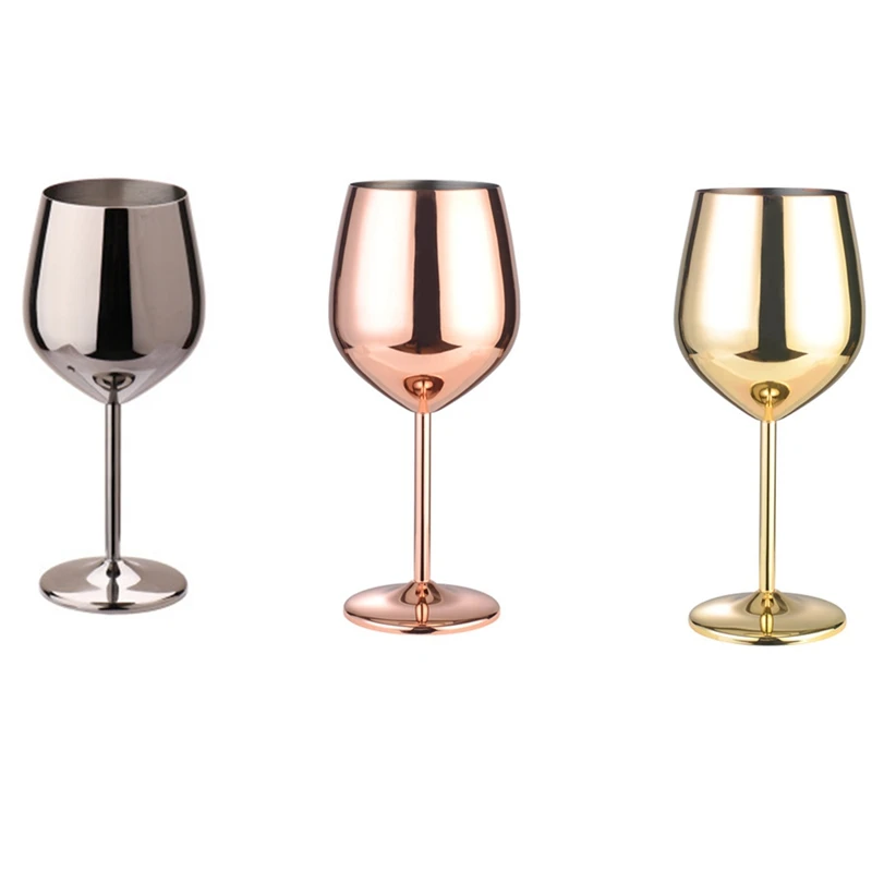 

Стеклянный стакан из нержавеющей стали для вина, бокал для коктейлей, металлический бокал для вина для бара, ресторана, 500 мл