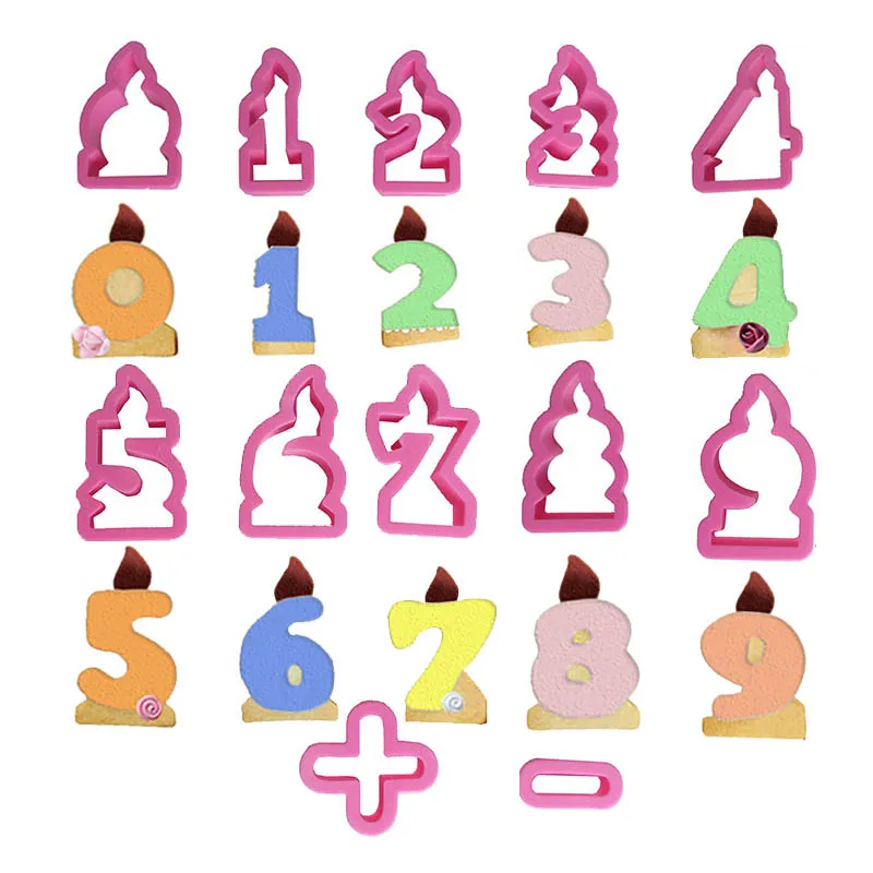 

12Pcs/Set Alphabet Birthday Cake Candle Molds Fondant Cookie Cutter Number Biscuits Soap Mould Baking Decorating Kitchen Tools