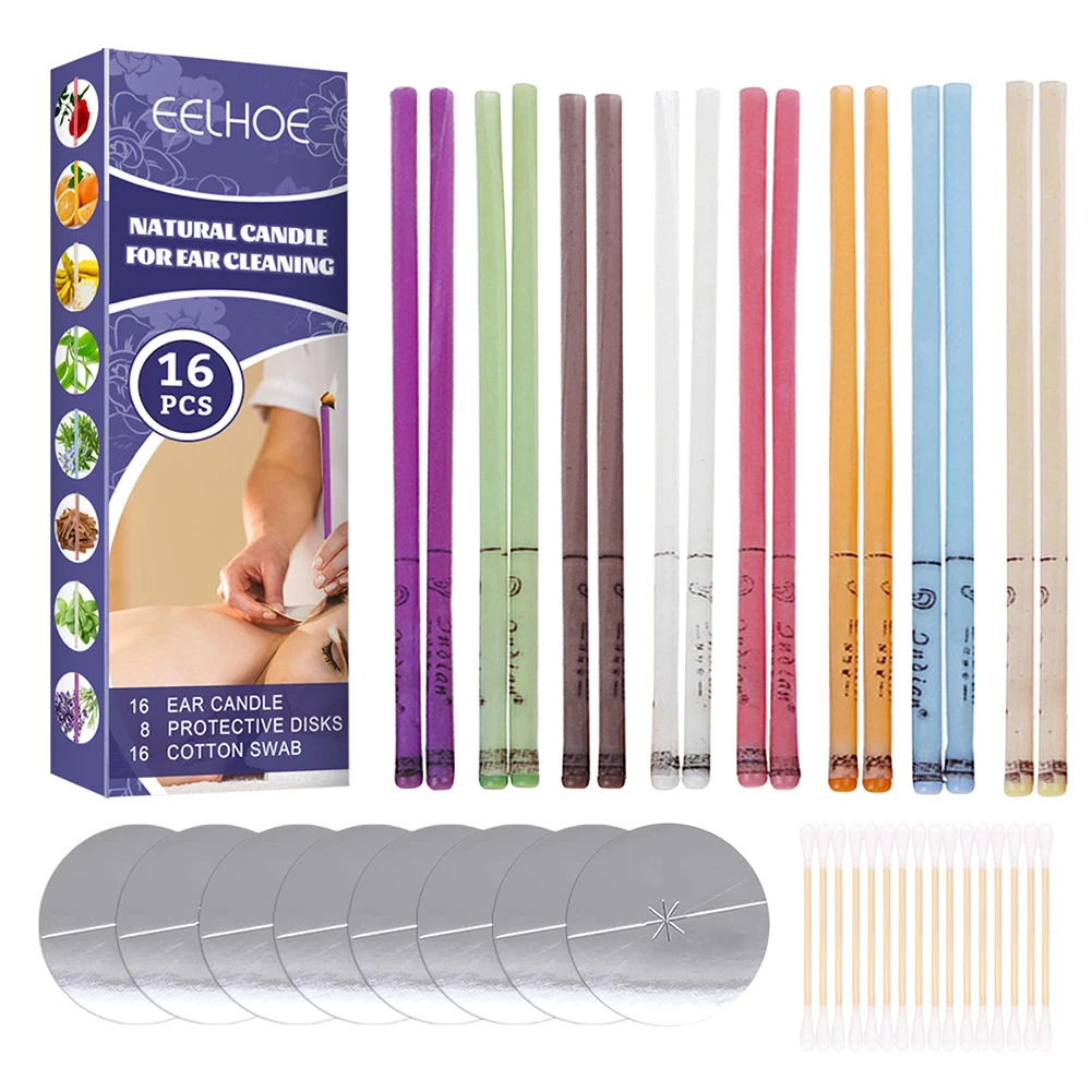 

Straight Ear Candle Stick Beeswax With Earplugs Ear Care Aroma Aromatherapy Ear Therapy Ear Candle Stick