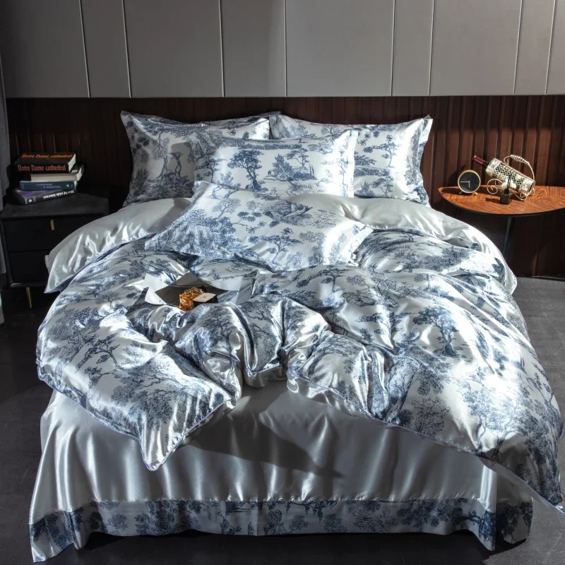 

Комплект постельного белья CHA YU PAI из шелка и ледяного шелка 4 шт