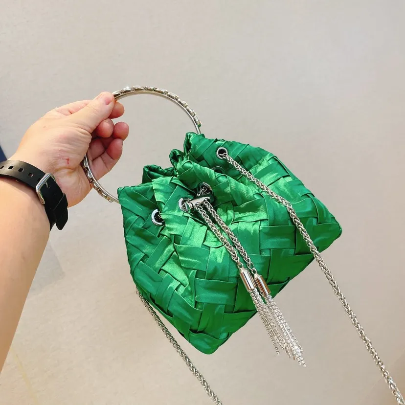 

Роскошная дизайнерская вечерняя сумка-клатч зеленого цвета Стразы, Сумка с бриллиантами, блестящий кошелек, вечерняя вечерние через плечо