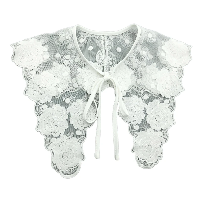 

False Collar Floral Embroidery Collar Detachable Venise Neckline Collar