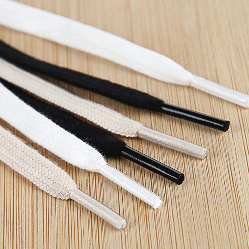 Хлопковые шнурки на плоской подошве кроссовки парусиновые шнурки для обуви женские и мужские шнурки белые черные бежевые классические шнурки для обуви шнурки 1 пара