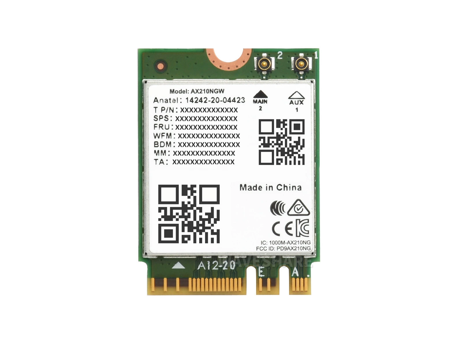 

AX210 tri-band wireless network card Gigabit tri-band WiFi 6E wireless module 802.11AX standard Bluetooth 5.2