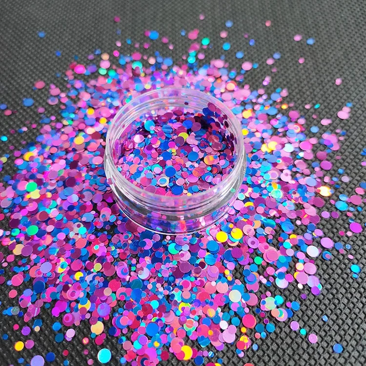 

Fast delivery cosmetic glitter polyester, PET chunky glitter for nails, glitter powder for Christmas decoration
