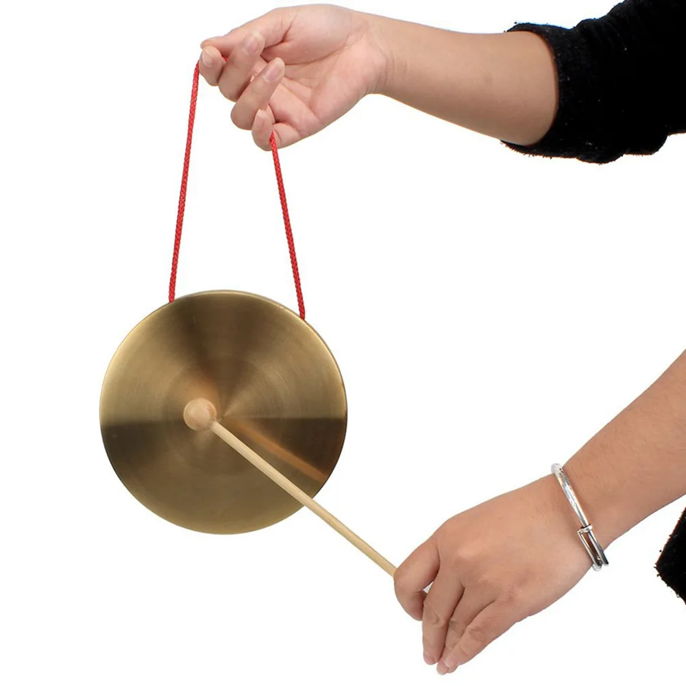 

Cymbals Hand Gong Music Toys Opera Percussion Traditional With Wooden Stick 4 Inch Chapel Chinese Folk Musical