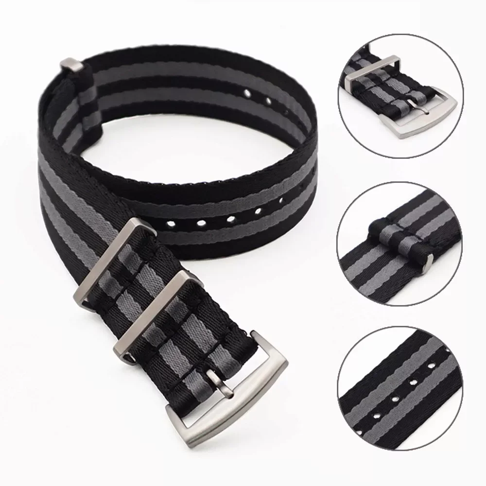 

Premium Quality 007 Nato Strap 20mm 22mm Nylon Watchbands For Omega Straps Seamaster Seiko SKX007 GMT Blackbay Military Bracelet