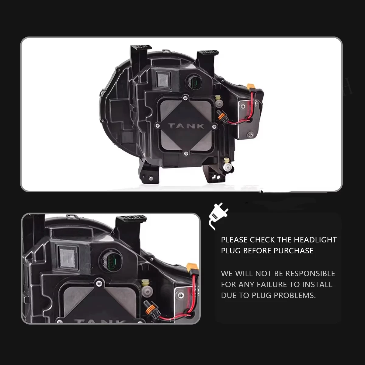 Автомобиль для Great WEY Tank 300 2021-2024 фары 12 В H7 светодиодные противотуманные DRL Hella