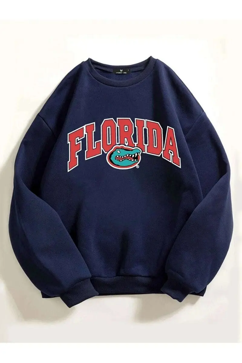 

Women navy blue Oversize Florida crocodile Sweatshirt