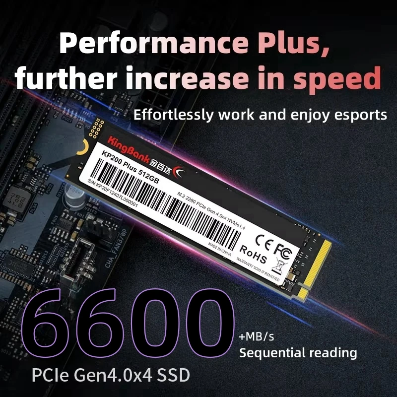 KINGBANK KP200 Plus 512 ГБ NVMe M.2 SSD PCIe 4.0x4 Высокоскоростной Считывающий Твердотельный