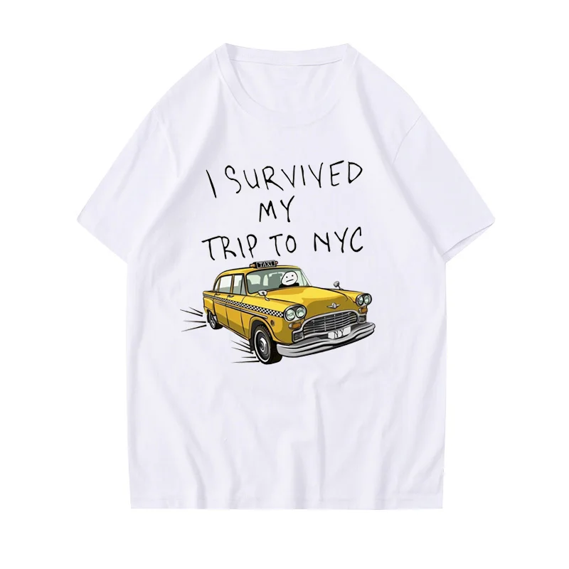 Tom Holland Same Style Tees I Survived My Trip To NYC Print Tops Casual 100%Cotton Streetwear Men Women Unisex Fashion T Shirt