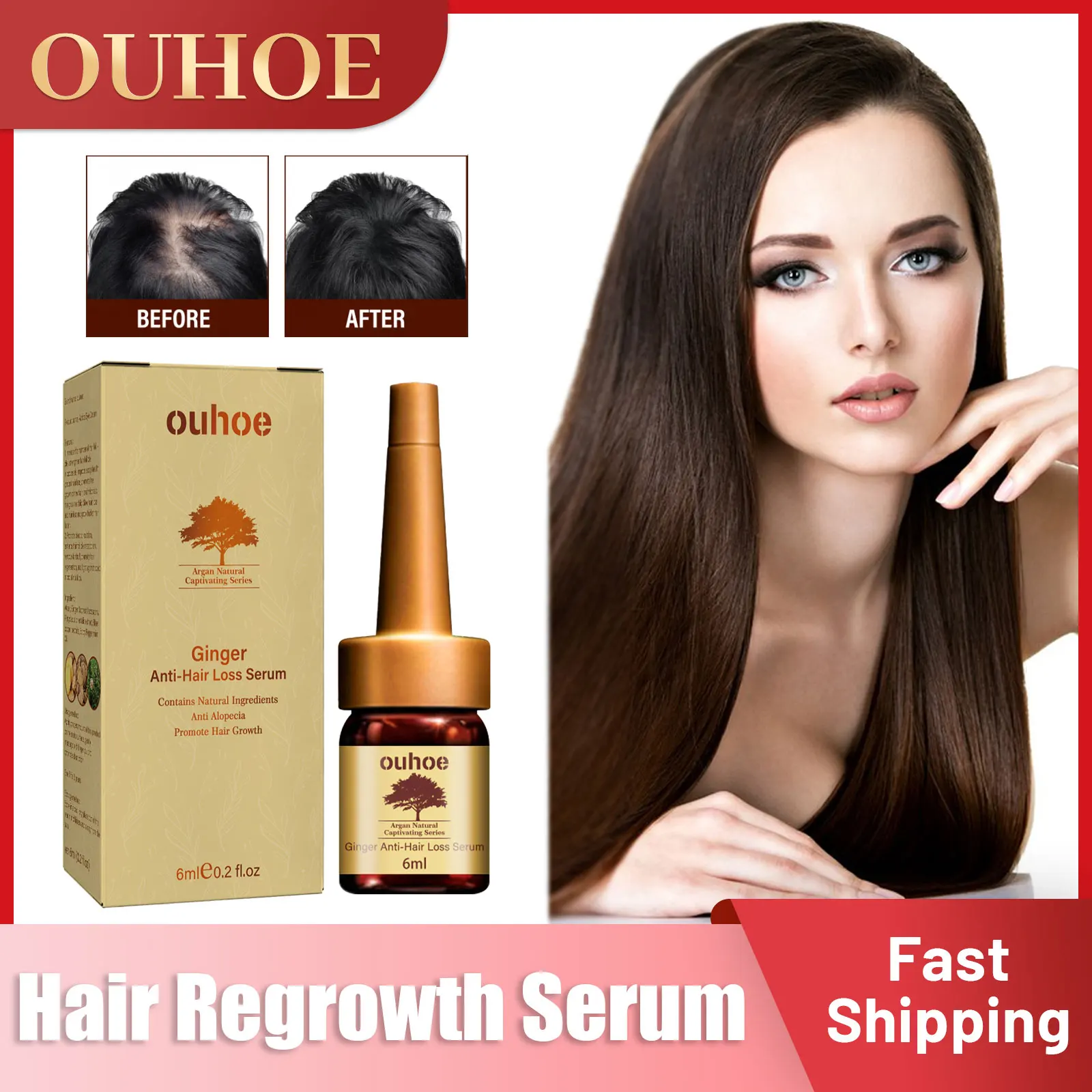 

Hair Regrowth Serum Ginger Baldness Treatment Improve Hairs Thinning Nourishing Repairing Damage Scalp Prevent Hair Loss Essence