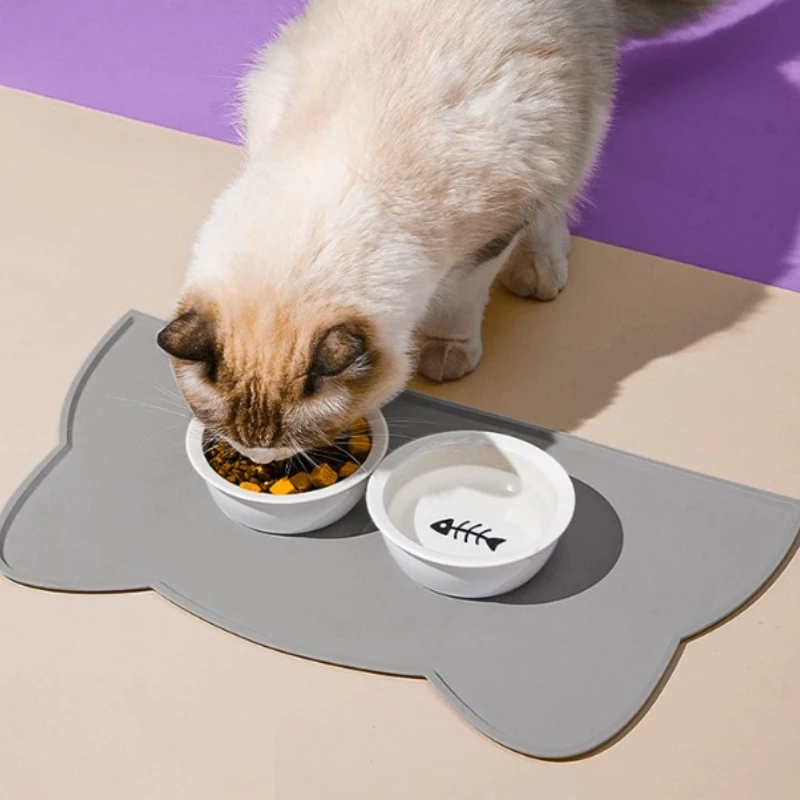 Silicone Pet Food Mat Cat Dog Mat Waterproof Anti Slip Food Mat Car Pet Bowl Mat Pet Supplies