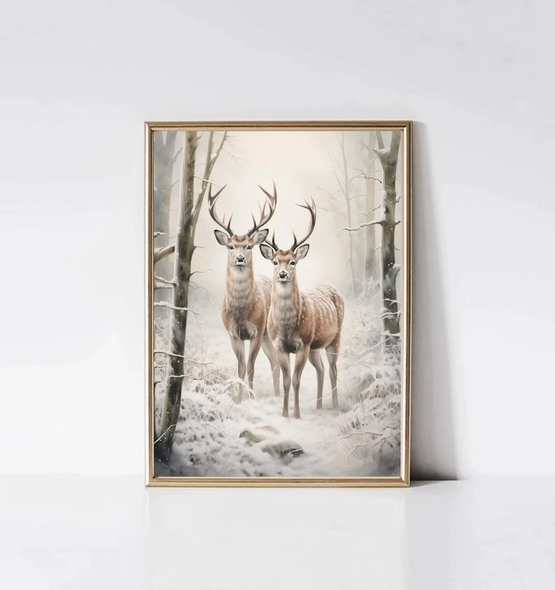 

Рождественский Зимний Пейзаж, Санта-Клаус, Елка, Печать На Холсте Без Рамы, Современный Абстрактный Декор Для Дома