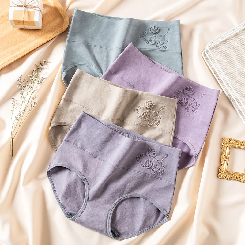 

1pc Women Cotton Underwear Sexy Lace Panties Fashion Seamless Comfort Briefs Plus Size High Waist Abdominal Underpants Lingerie