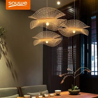 modern bamboo pendant lights asian style handmade hanglamp lighting kitchen island pendant lamp restaurant chandeliers luminaire