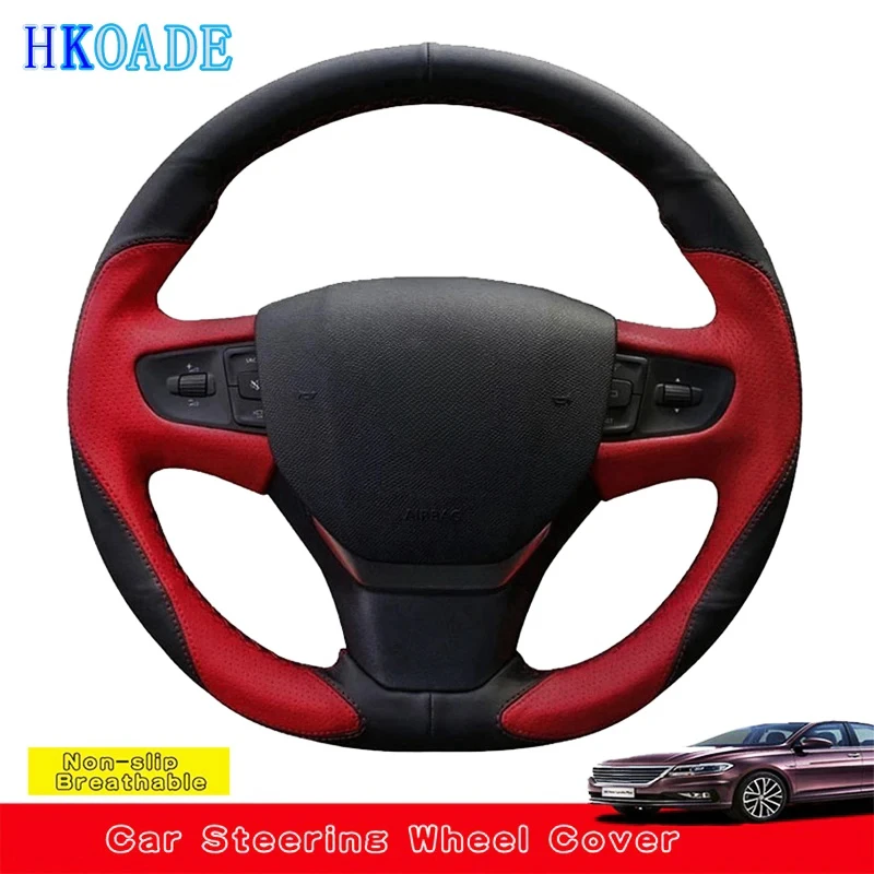 

Customize Car Steering Wheel Cover DIY Fashion Leather Braid For Peugeot 408 2014 2015 Auto Interior Accessories