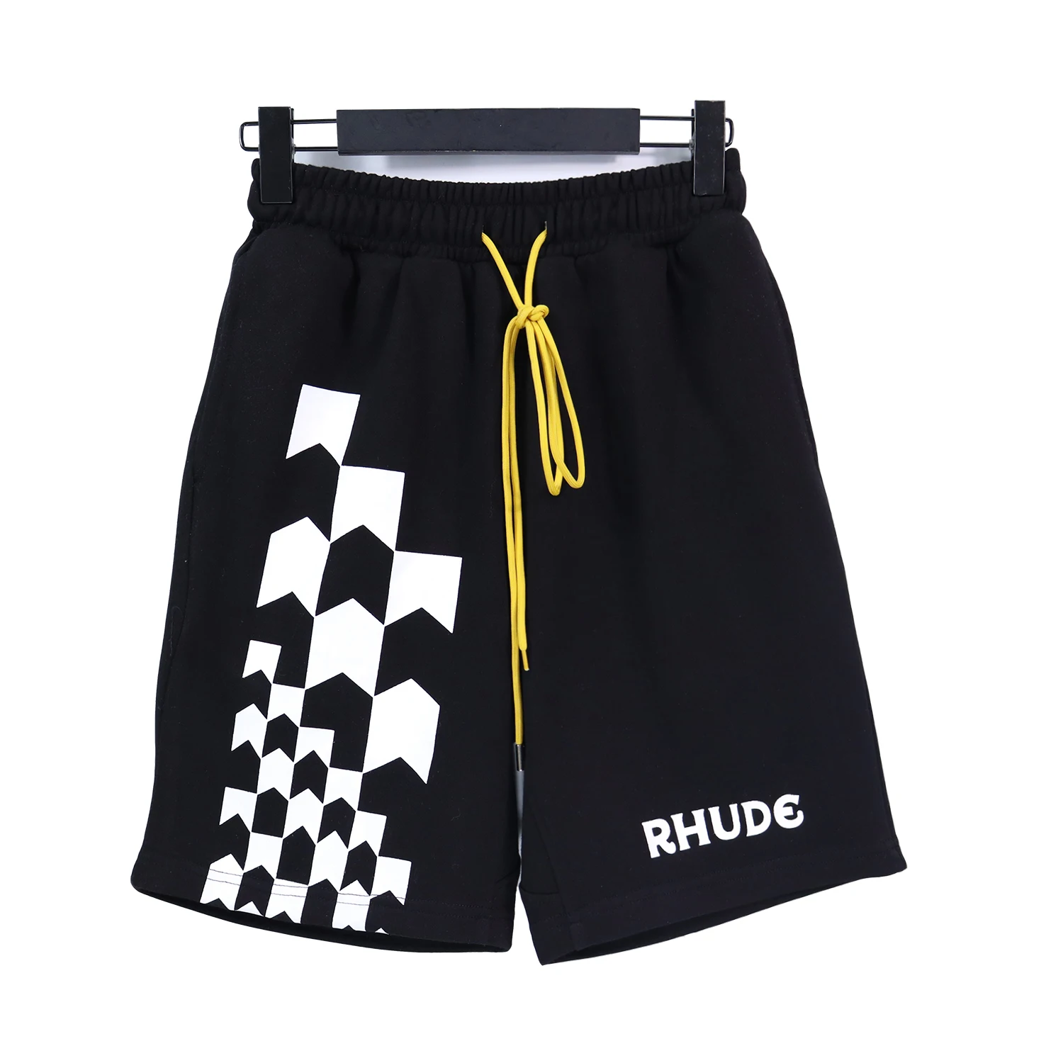 2023SS Spring Summer New Checkerboard Letter Printed Wool Hoop Shorts Loose Casual Drawstring Men's Shorts
