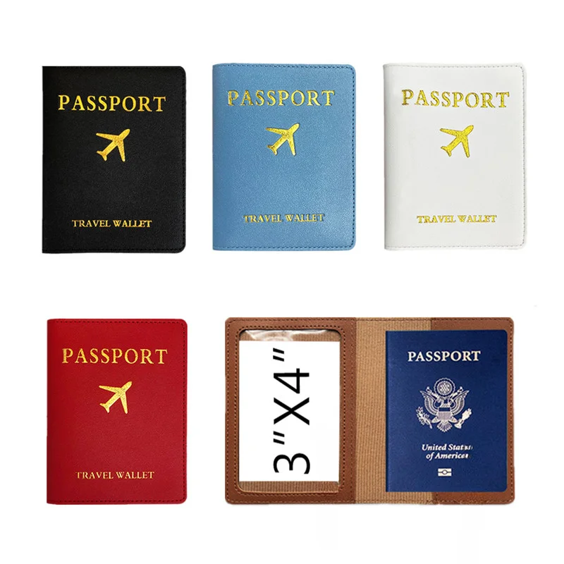 

14x10.5cm Solid Color PU Leather Passport Covers for Travel Accessories Passport Protector Case Sleeve with Cards Slot Bag