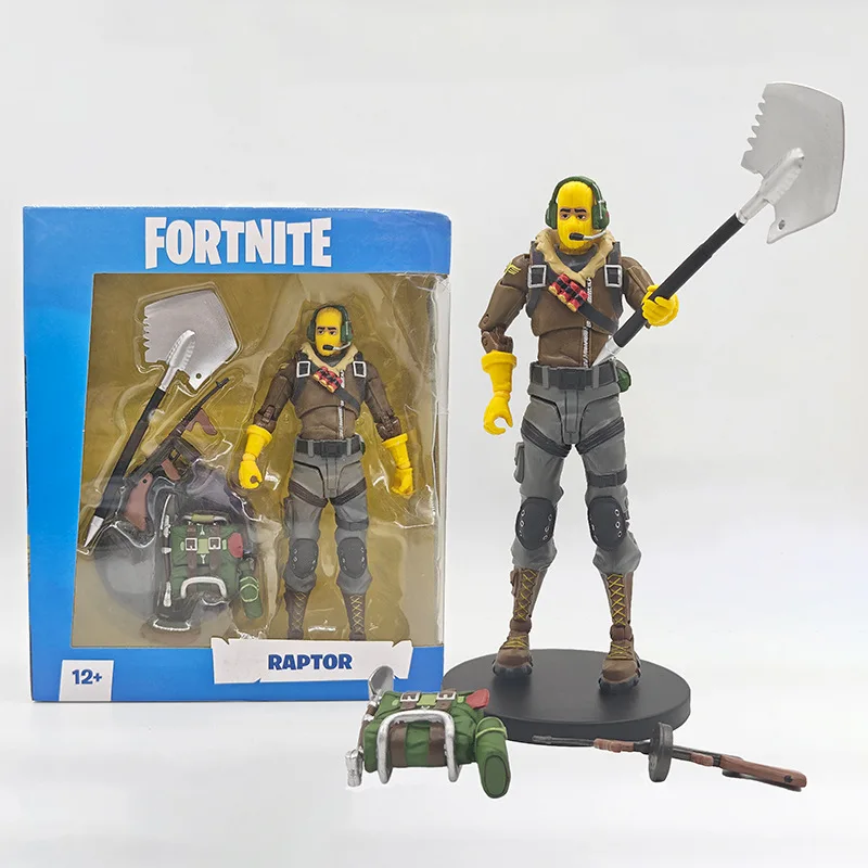 Фото Игровая фигурка Fortnite Raptor Black Knight Skull Trooper Premium Cuddle Team Leader MogulMaster, украшение для комнаты, игрушка, подарок №4