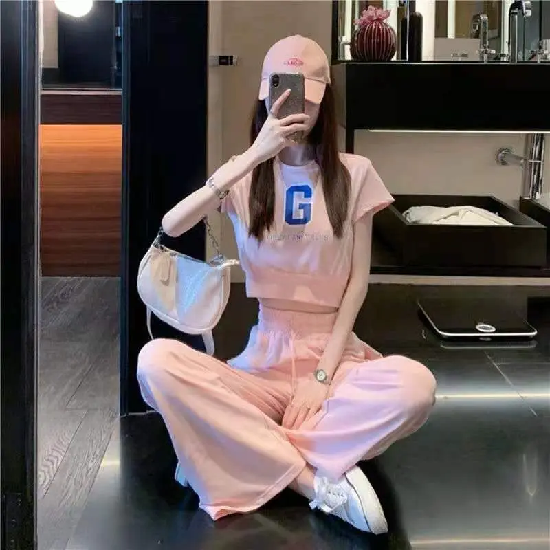 Летний спортивный костюм для отдыха женская летняя новинка спортивная одежда