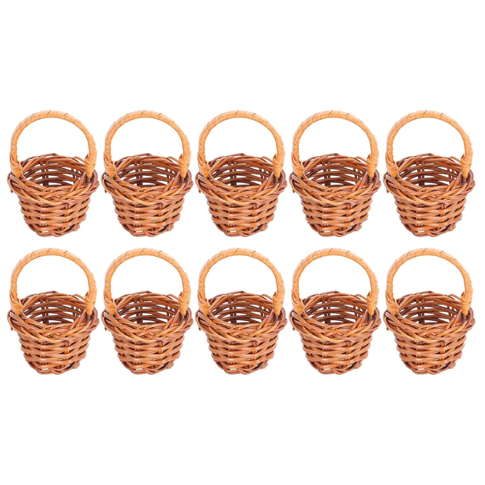 

Basket Mini Baskets Flower Wicker Woven Miniature Rattanpicnic Smallfruitstorage Handle Tiny Wedding Favors Party Willow Girl