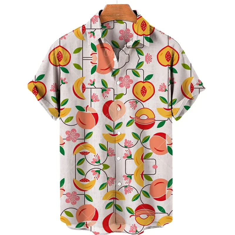 

Роскошная дизайнерская мужская одежда с 3D принтом, средневековая Гавайская Модная стильная рубашка большого размера в стиле Харадзюку с цветами и тропическими фруктами