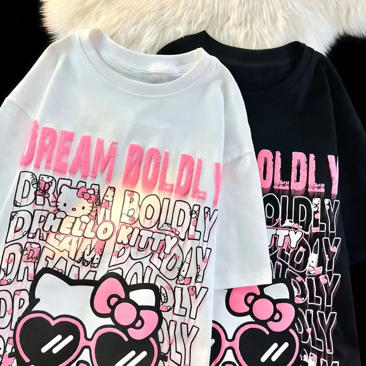 Женская свободная дышащая футболка летняя одежда с коротким рукавом в стиле