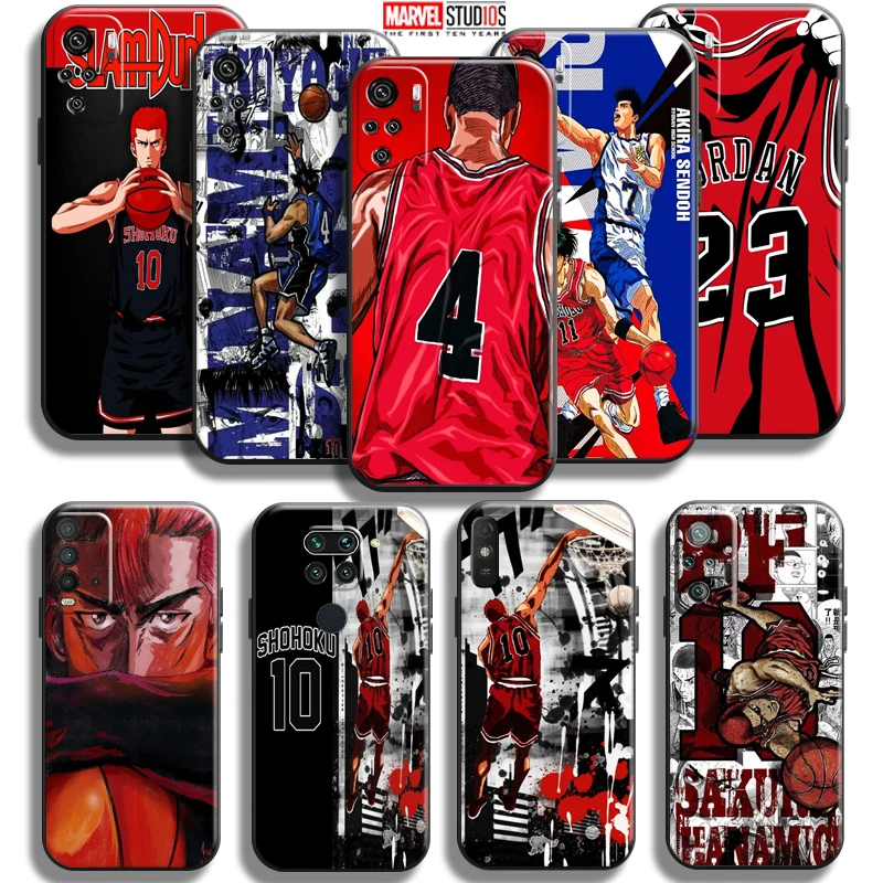 

Japan Anime SLAM DUNK Phone Case For Xiaomi Redmi Note 10 10S 10T 10 9T 9S 9 Pro Max 5G Redmi 10 9 9T 9A 9C Silicone Cover