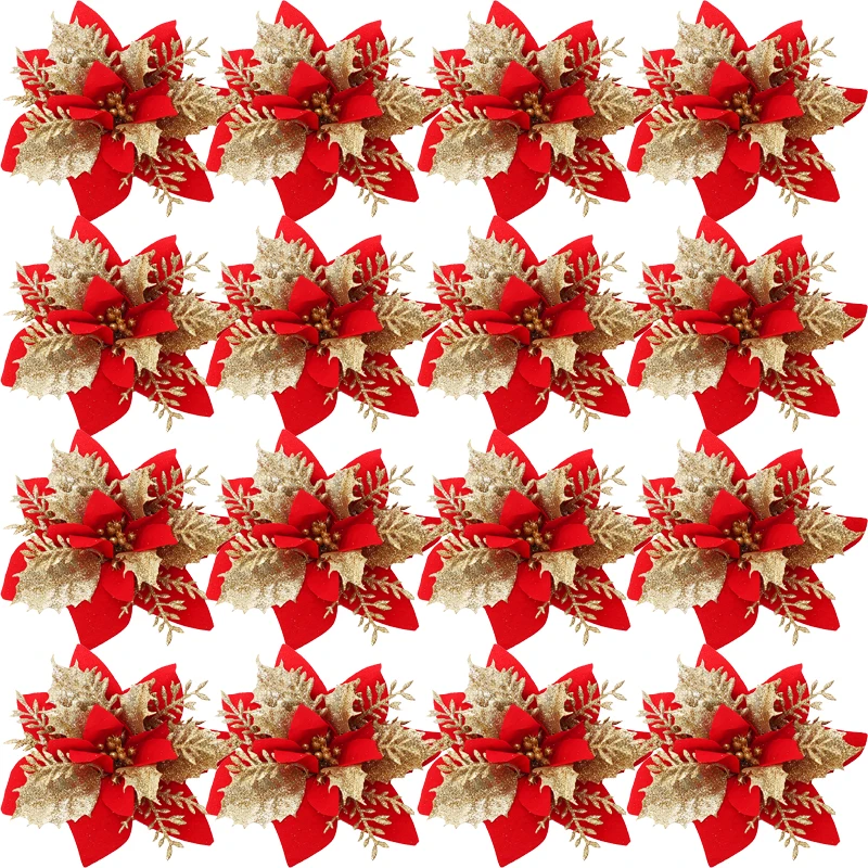 

Искусственные рождественские цветы для елки, 10 шт.