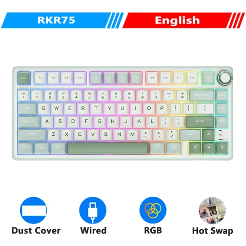 RK Royal Kludge R75 BEDING CRONIRE MECHANICKÁ KAYBORD 80 Klávesy RGB podsvícené hot-swappable španělské hráče klávesnice MDA PBT keycaps