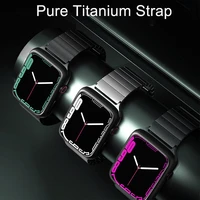 titanium strap for apple watch band 44mm 42mm 40mm 38mm 45mm pure titanium bracelet watchband for iwatch 7 6 se 5 4 3 series new