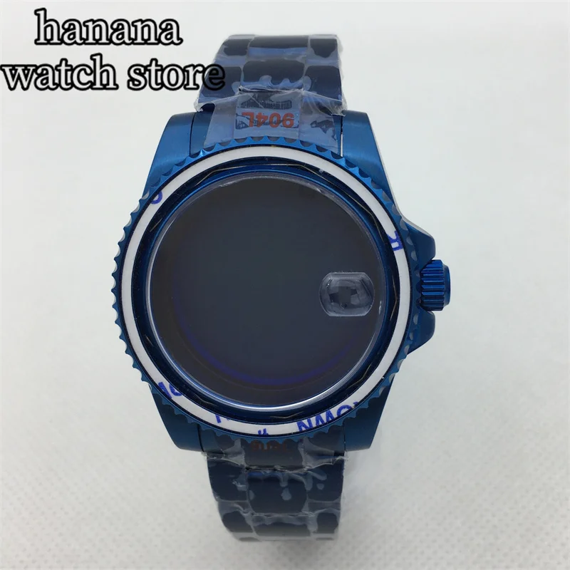 Браслет BLIGER чехол 40 мм 120 дюйма с синим покрытием для NH35 NH36 NH34 ETA2824 PT5000 Miyota9015