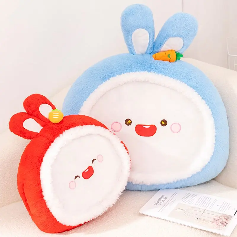 

Kawaii Fluffy Rabbit Bunny Head Plush Pillow Toys Stuffed Animals Doll Cushion Warm Hands Baby Girls Birthday Gifts Plushies